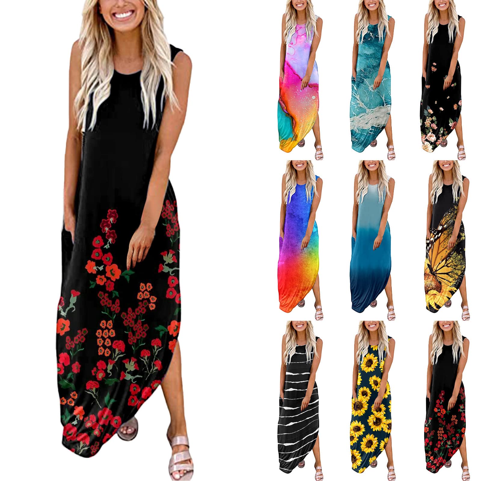 SHANGHA Lavender Maxi Dress for Women - Flowy Spring & Easter Dress for Girls & Petite Women - Perfect for Church, Weddings & Summer Outings