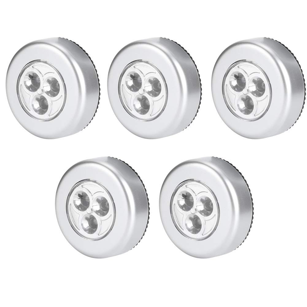 Oumefar 5Pcs Mini LED Night Light - Battery Powered Wireless Under Cabinet Lights for Bedroom, Closet, Wardrobe - Perfect for Bedside, Hallway & Staircase Lighting