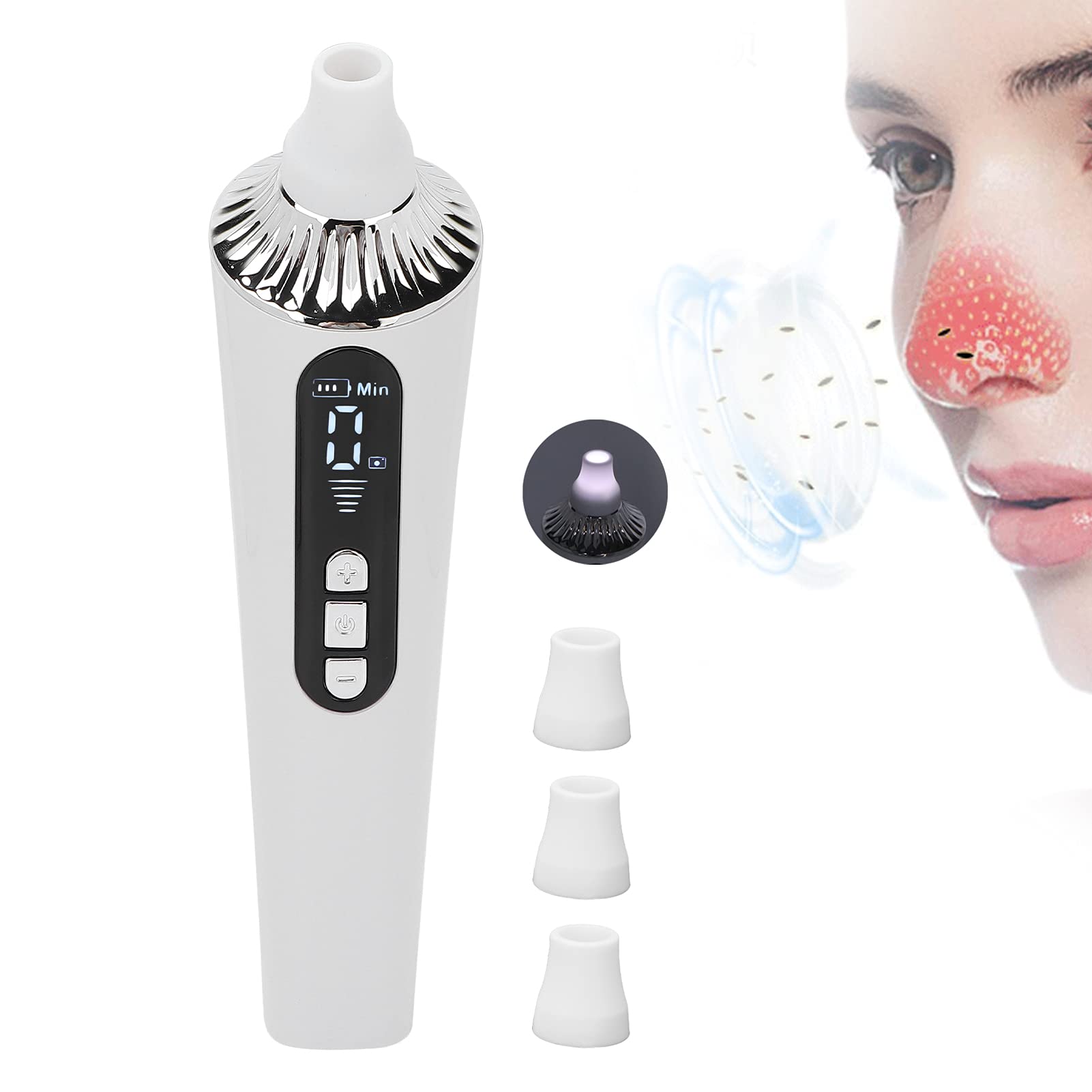 Brrnoo Blackhead Remover Vacuum - Rechargeable Electric Pore Cleanser with Camera for Face & Nose | Blackhead Extractor Tool for Women & Men | Perfect for Daily Skincare & Spa Treatments