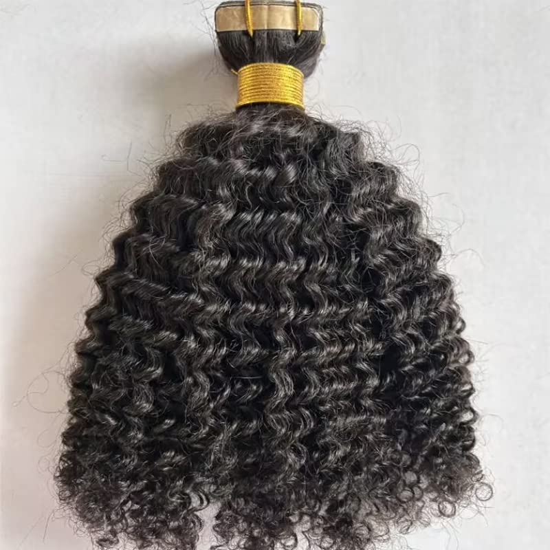 40pcs 100g Tape in Hair Extensions Human Hair Afro Kinky Curly 4B 4C - 18 Inch Natural Color Skin Weft | Perfect for Protective Styles, Weddings & Everyday Volume