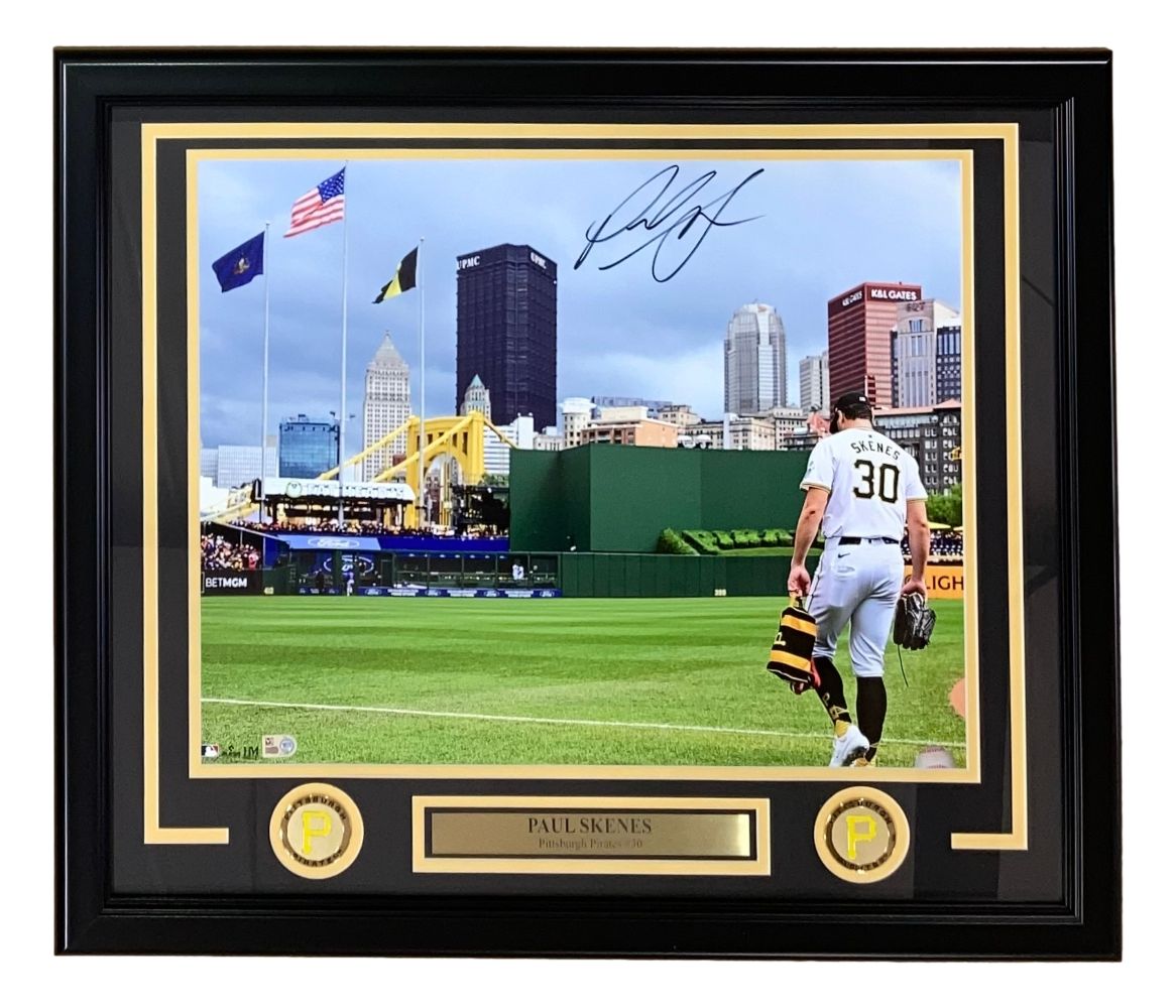 Paul Skenes Autographed Framed 16x20 Pittsburgh Pirates Debut Photo with MLB Hologram - Perfect for Baseball Memorabilia Collectors and Sports Fans Display