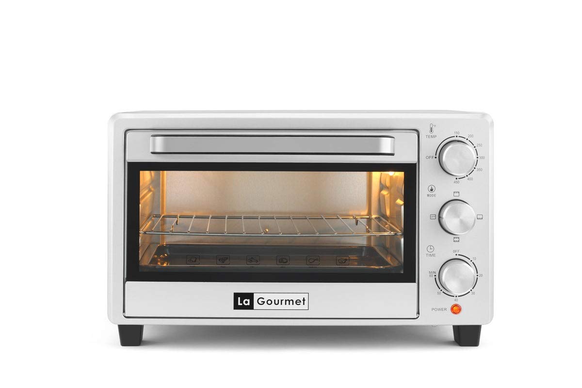 La Gourmet 21L Toaster Oven - Countertop Convection Oven for Baking, Broiling, Grilling & Toasting | 60-Minute Timer & Accessories Included | Perfect for Small Kitchens, Dorms, Apartments & RV Cooking