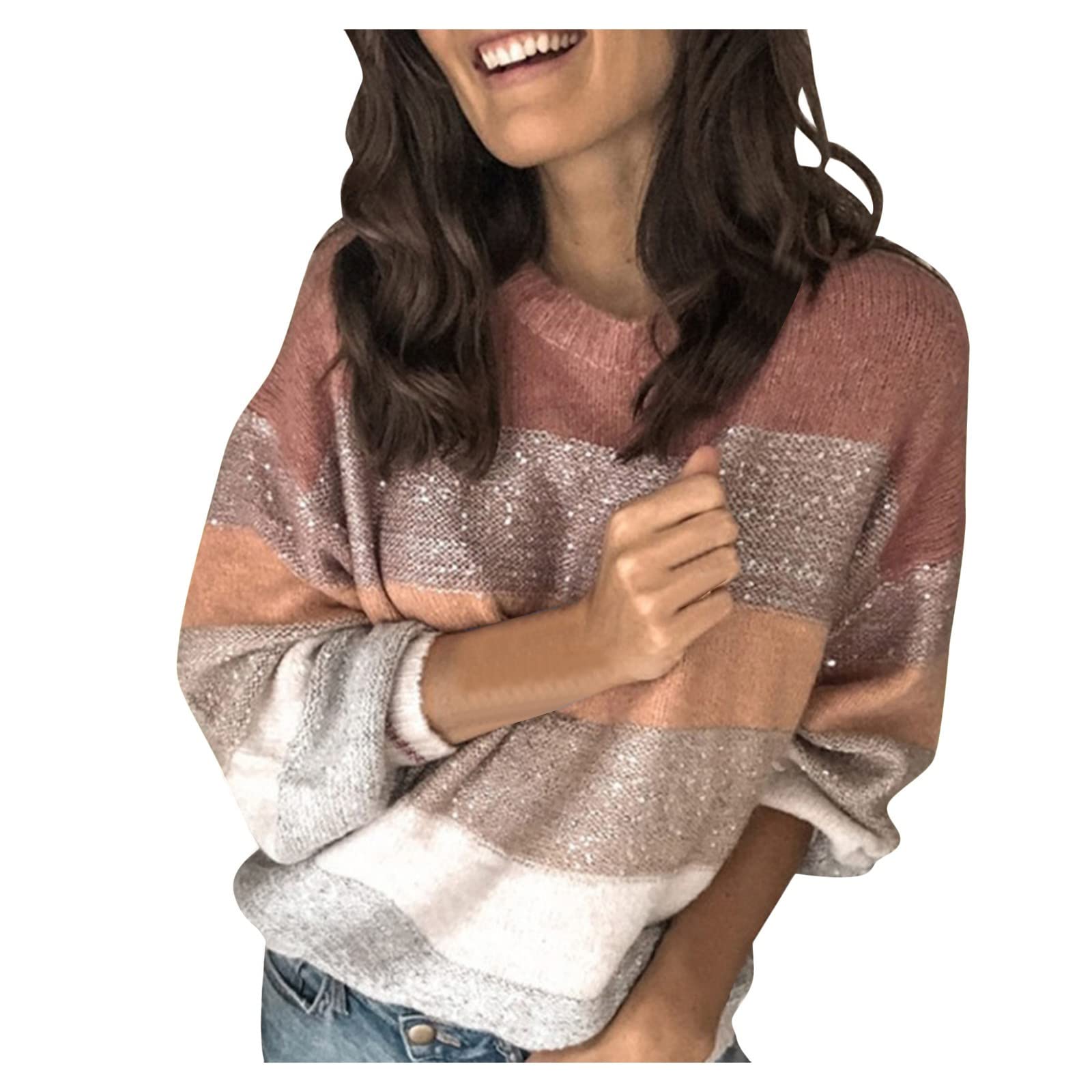 Adviicd Women's Long Sleeve Waffle Knit V-Neck Color Block Tunic Blouse - Soft Henley T-Shirt for Casual Wear, Office & Fall Outfits