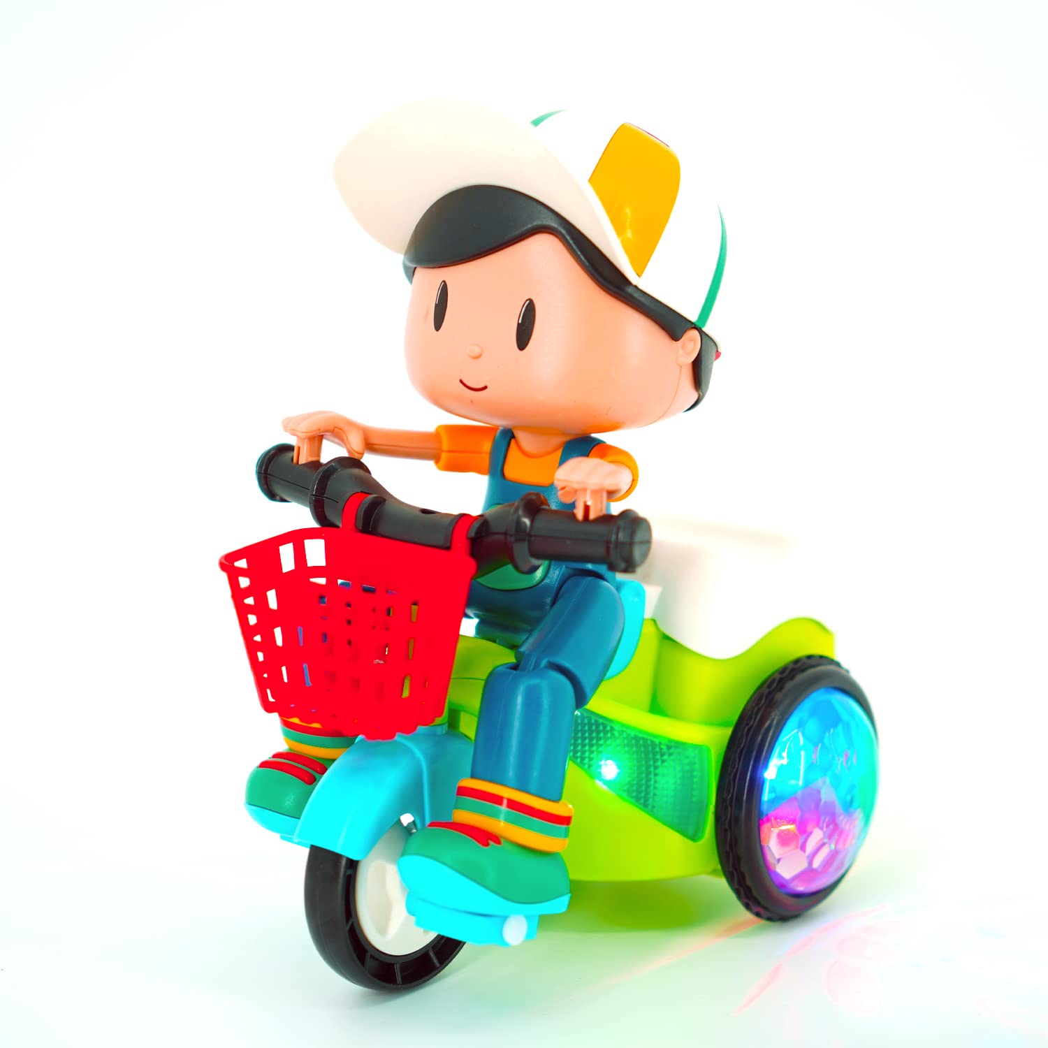 LED Stunt Tricycle for Kids - Glowing Wheel Toy with Blinking Lights, Battery-Powered Ride-On Tricycle for Boys & Girls Age 2+, Perfect Birthday Gift for Outdoor Play & Backyard Fun