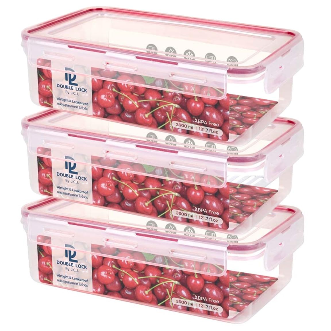 Tribello 15.2 Cup (121 Oz) BPA-Free Plastic Food Storage Containers with Airtight Lids - 3 Pack Set for Kitchen, Pantry, Freezer, Microwave & Dishwasher Safe - Perfect for Meal Prep, Leftovers & Bulk Food Storage