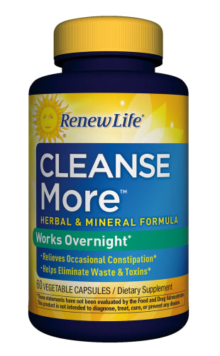 RenewLife Cleanse More - Advanced Colon Cleanse & Detox Supplement for Digestive Health - Supports Weight Loss & Gut Cleansing - Perfect for Detox Programs & Digestive Wellness