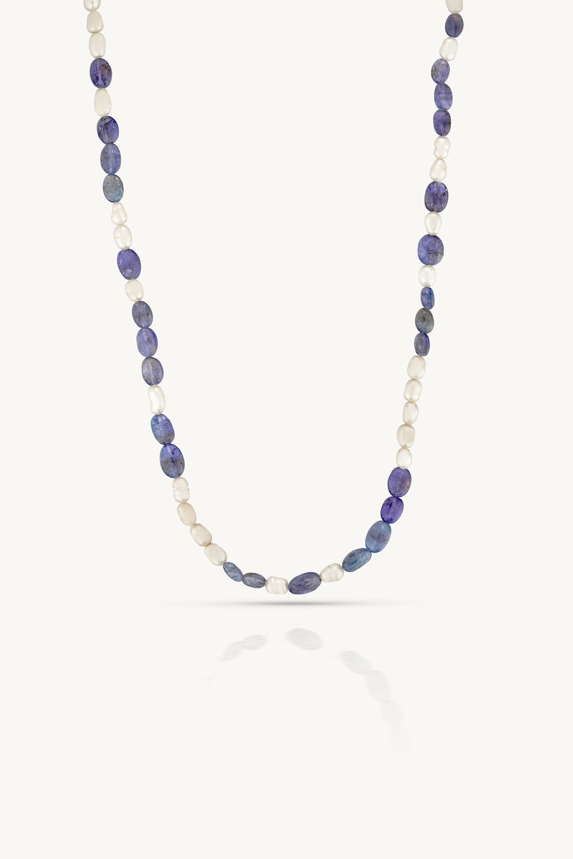 Exquisite Tanzanite & Pearl Gold Beaded Necklace for Women | Elegant Jewelry Gift for Birthday, Anniversary & Special Occasions | Perfect for Evening Parties, Weddings & Date Nights