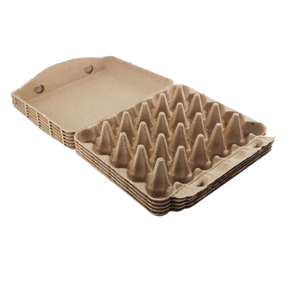 Hemoton 5-Piece Paper Egg Carton Set - Holds 30 Eggs, Durable & Portable Egg Carrier for Storage, Transport, and Display - Perfect for Farmers Markets, Grocery Stores, and Home Kitchen Organization