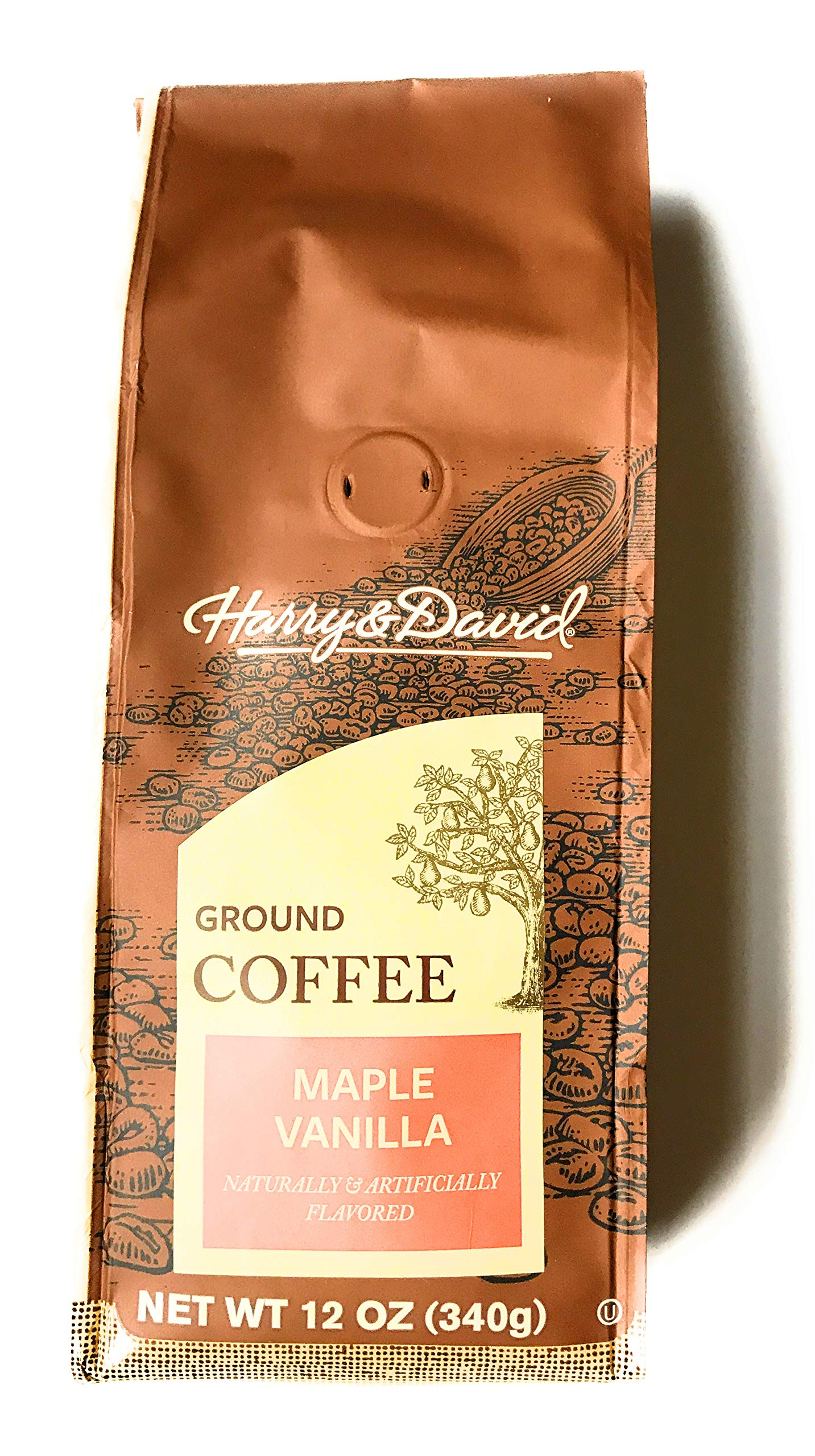 Harry & David Maple Vanilla Ground Coffee - 12oz Bag | Premium Flavored Coffee for Breakfast, Office & Gifts | Rich Aroma & Smooth Taste