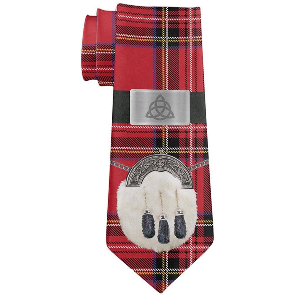 Royal Stewart Scottish Red Plaid Neck Tie for St. Patrick's Day - Perfect for Celtic Festivals, Irish Weddings & Formal Events
