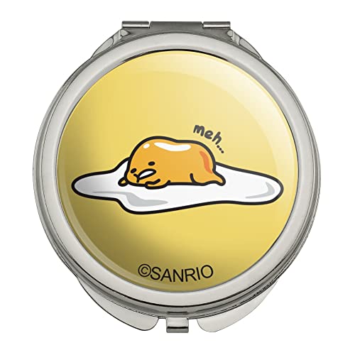 Gudetama Cute Compact Travel Purse Handbag with Mirror - Perfect for Makeup, Cosmetics & Essentials On-The-Go, Travel, School & Daily Use