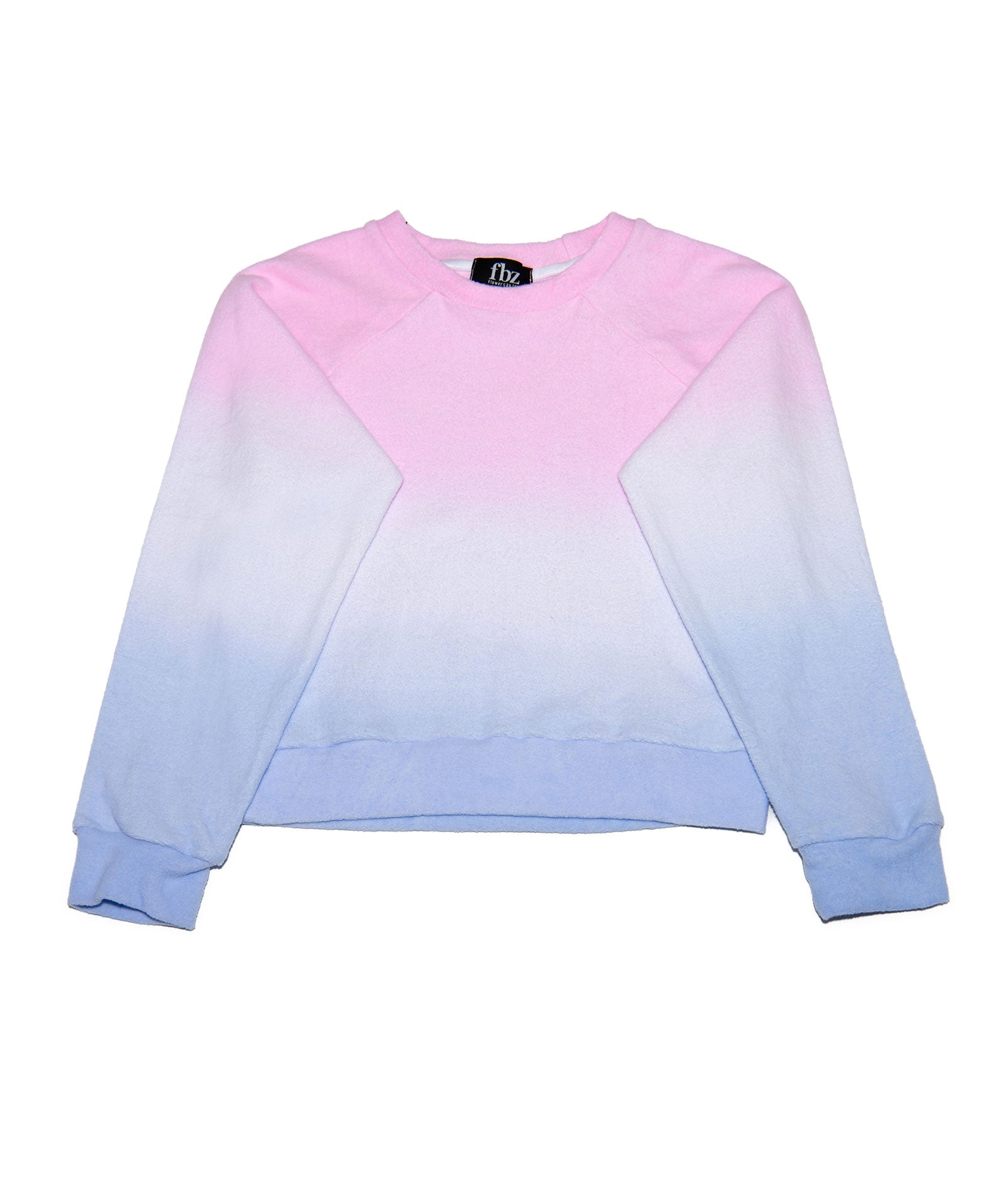 FBZ Girls Sashi Ombre Raglan Sweatshirt - Trendy Color Block Pullover for Teens, Cute Casual Long Sleeve Hoodie for School, Streetwear & Everyday Outfits