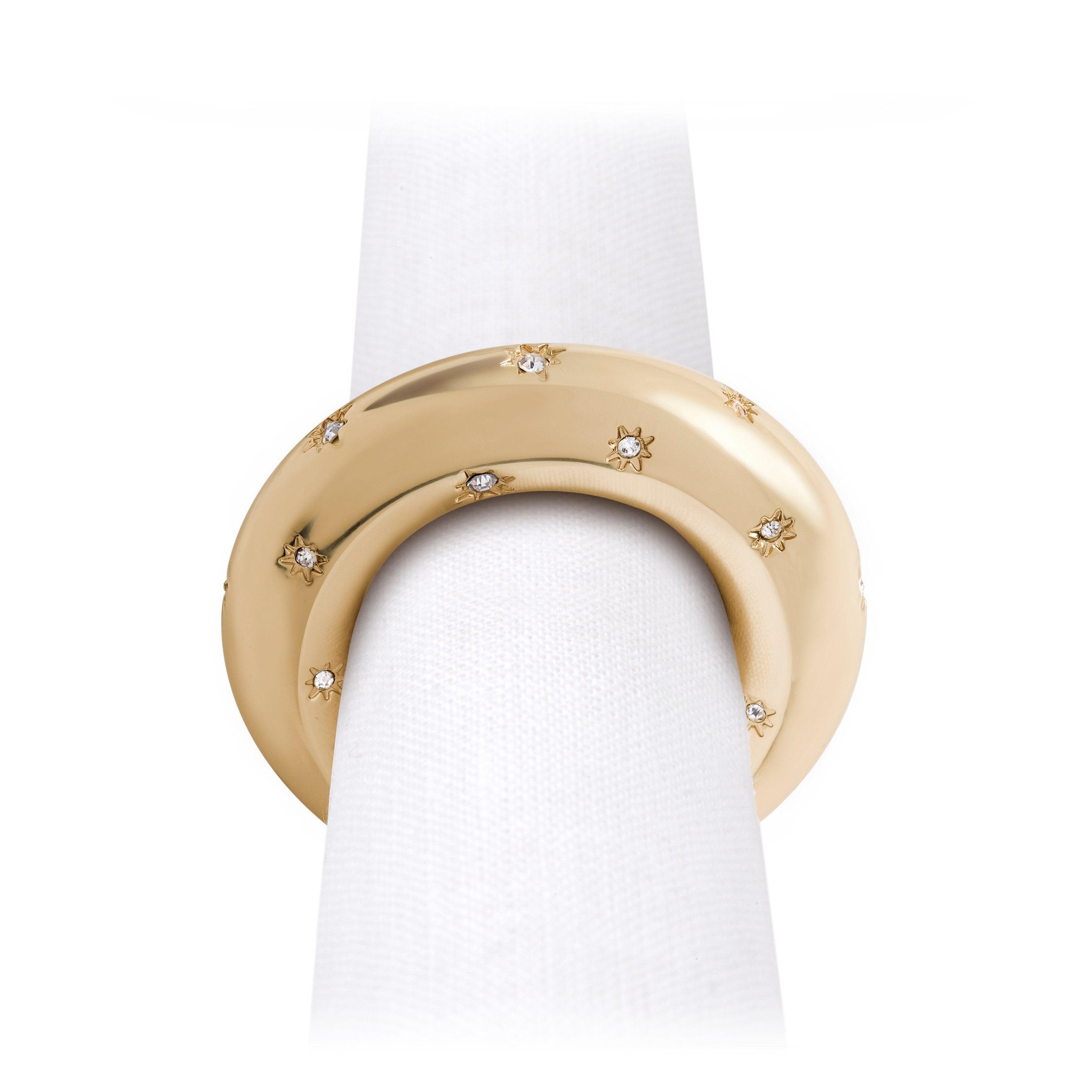 Stars Napkin Rings Set of 4 - Elegant Table Decor for Dinner Parties, Weddings & Holiday Celebrations