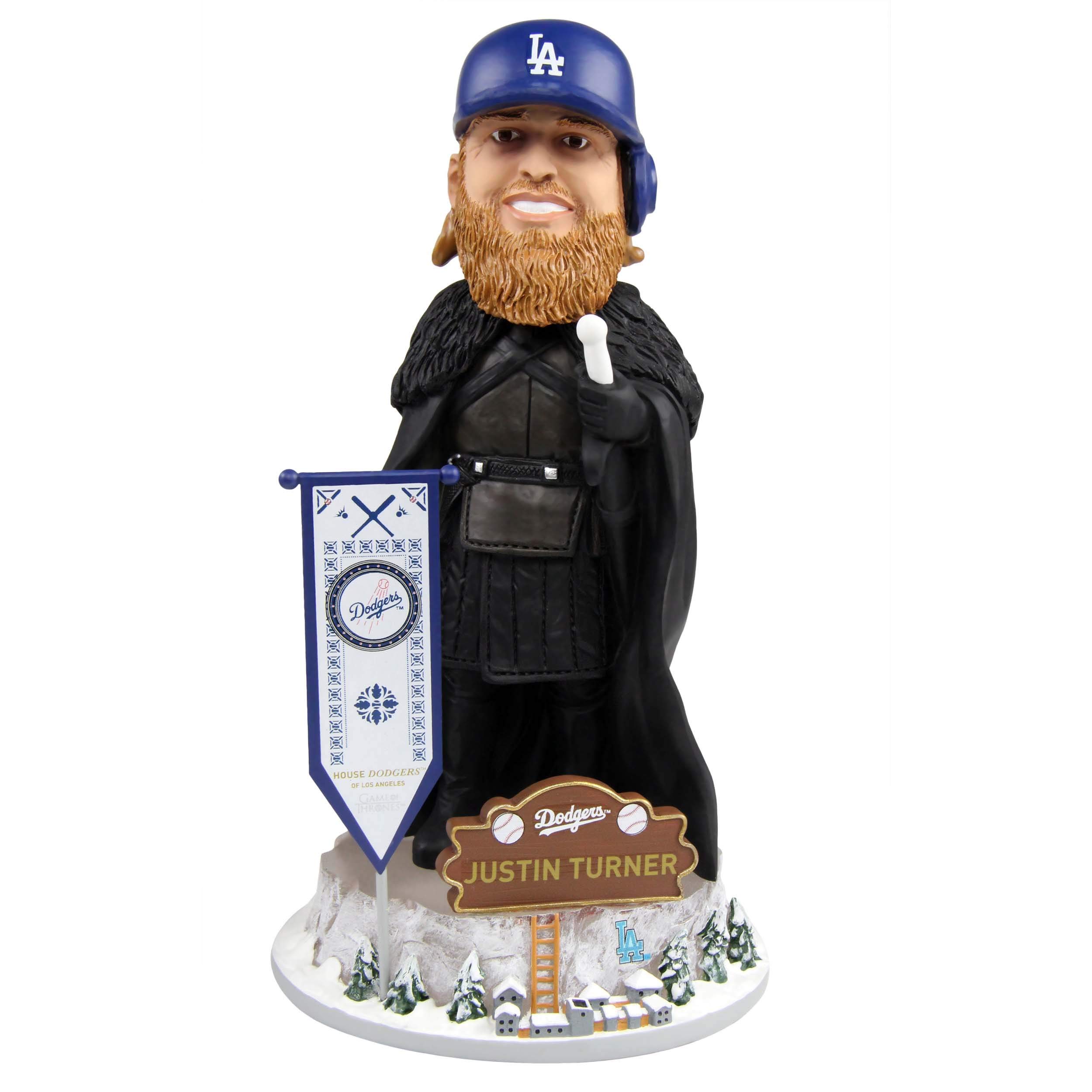 Justin Turner Los Angeles Dodgers Game of Thrones Night's Watch GOT Bobblehead - Officially Licensed Collectible for Baseball Fans & TV Show Enthusiasts - Perfect for Sports Memorabilia Displays & Fantasy Decor