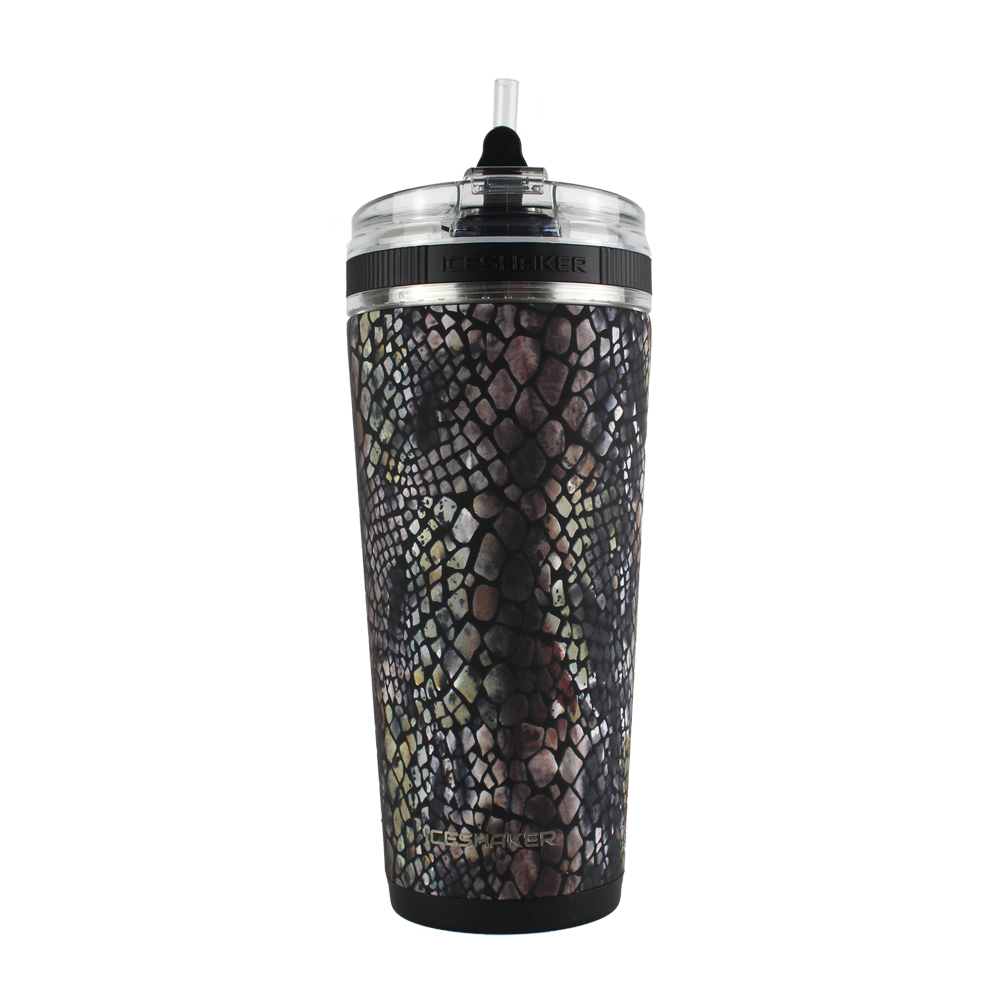 26oz Flexible Water Bottle with Snakeskin Design - Leak Proof, BPA Free, Ideal for Gym, Hiking, and Outdoor Activities