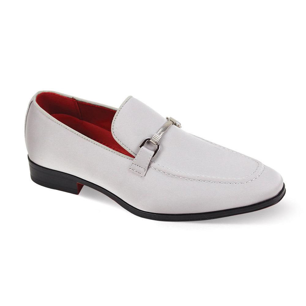 After Midnight 7018 Women's Silver Satin Loafers - Comfortable Slip-On Dress Shoes for Work, Office & Casual Outfits