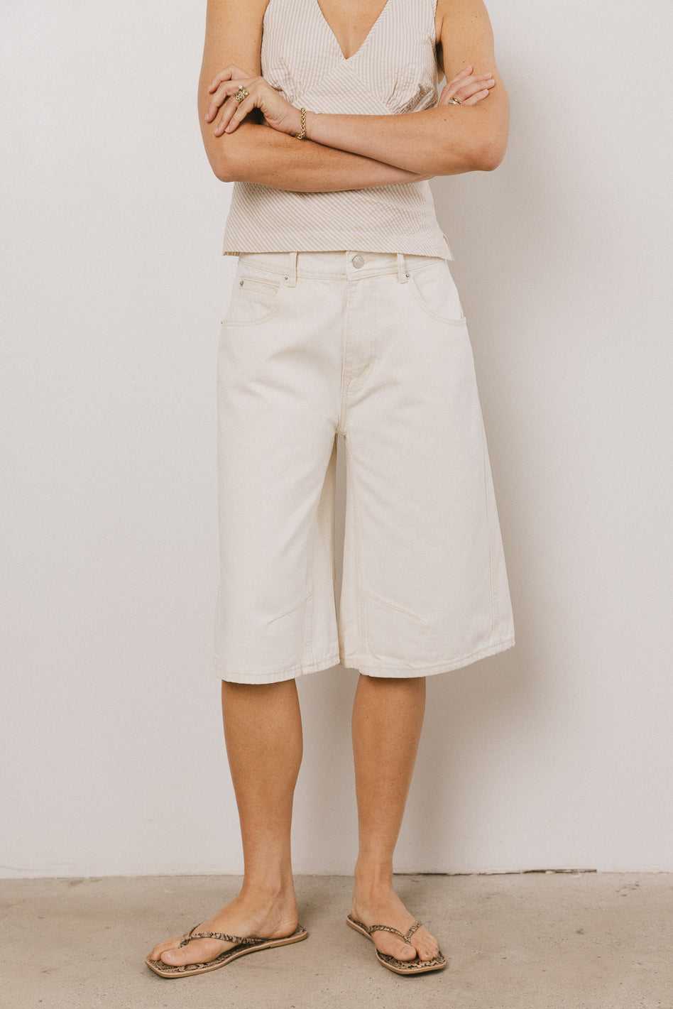 Premium Alden Bermuda Shorts for Men - Classic Cream Cotton Casual Shorts | Perfect for Summer, Beach, and Vacation Wear