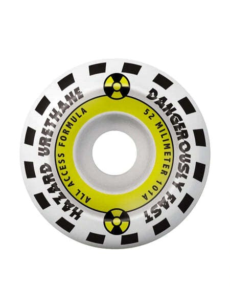 52mm Hazard Emergency Conical Wheels - White/Yellow Safety Markers for Roadside, Construction Zones & Parking Lot Safety