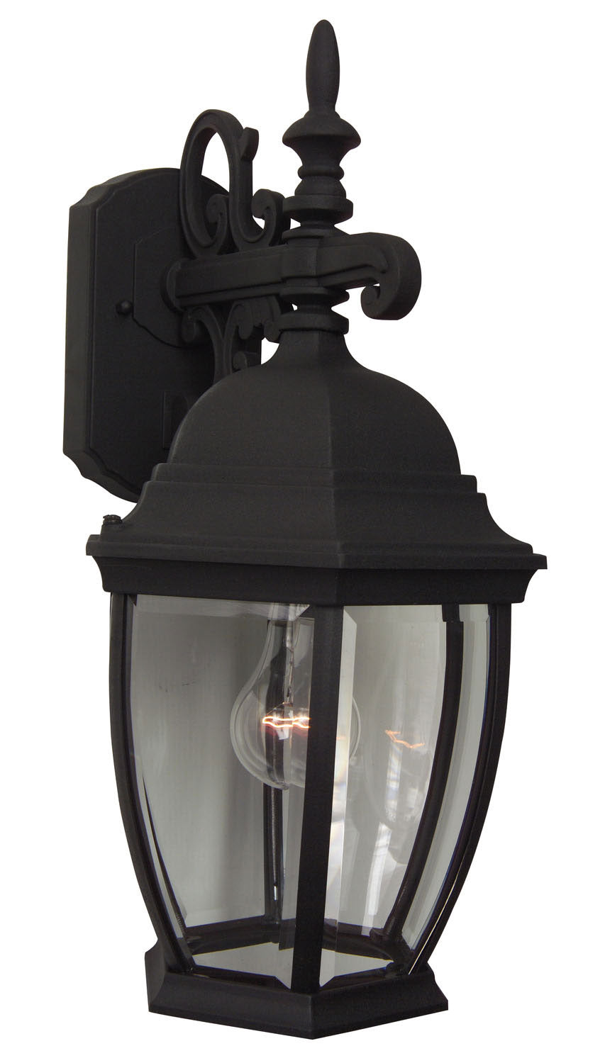 Textured Black Bent Glass Cast Single Light Wall Sconce - Elegant Lighting for Bedroom, Hallway, or Living Room