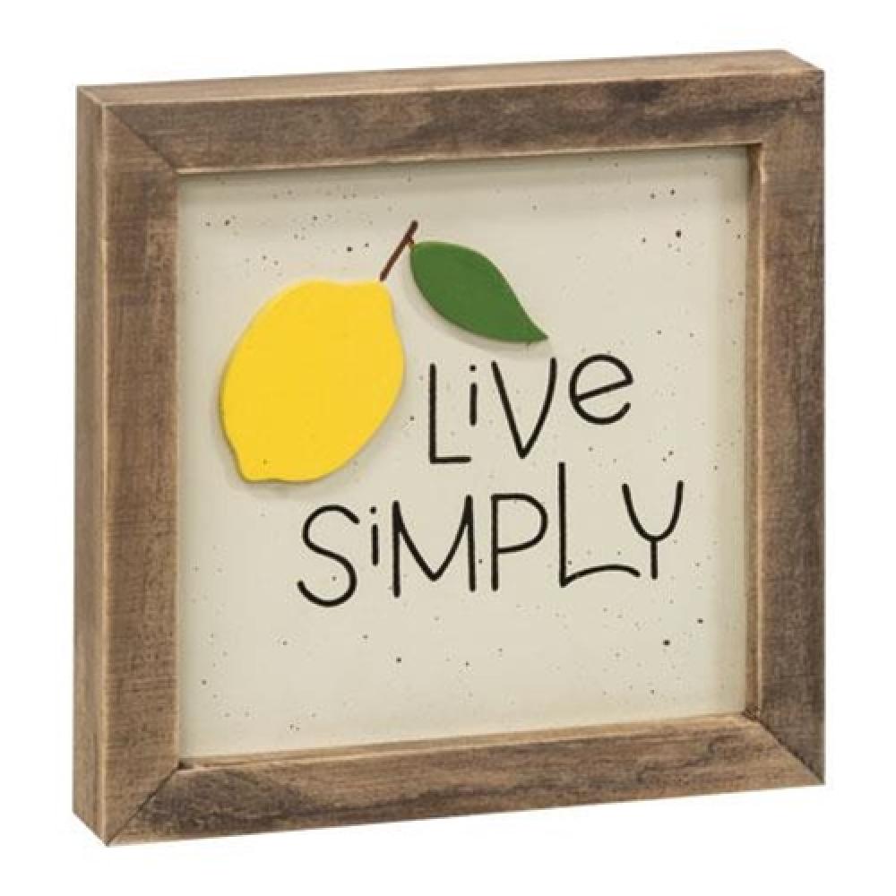 Live Simply Lemon Frame - Elegant Home Decor for Kitchen, Bathroom & Office - Perfect for Wall Art, Photo Display & Room Decoration