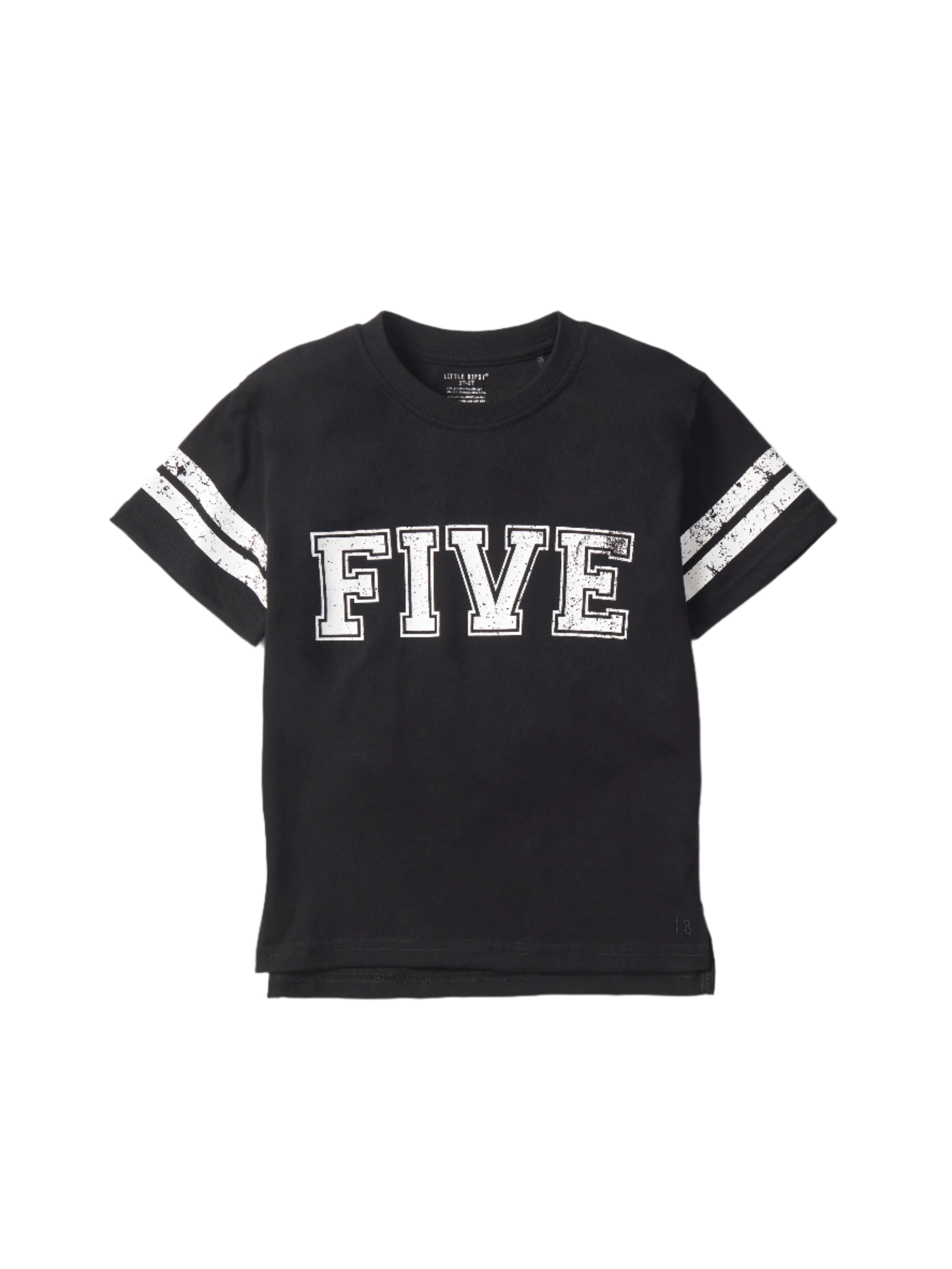 Varsity 5th Birthday Elevated T-Shirt for Boys - Black | Soft Cotton Kids Tee for Birthday Parties & School Celebrations