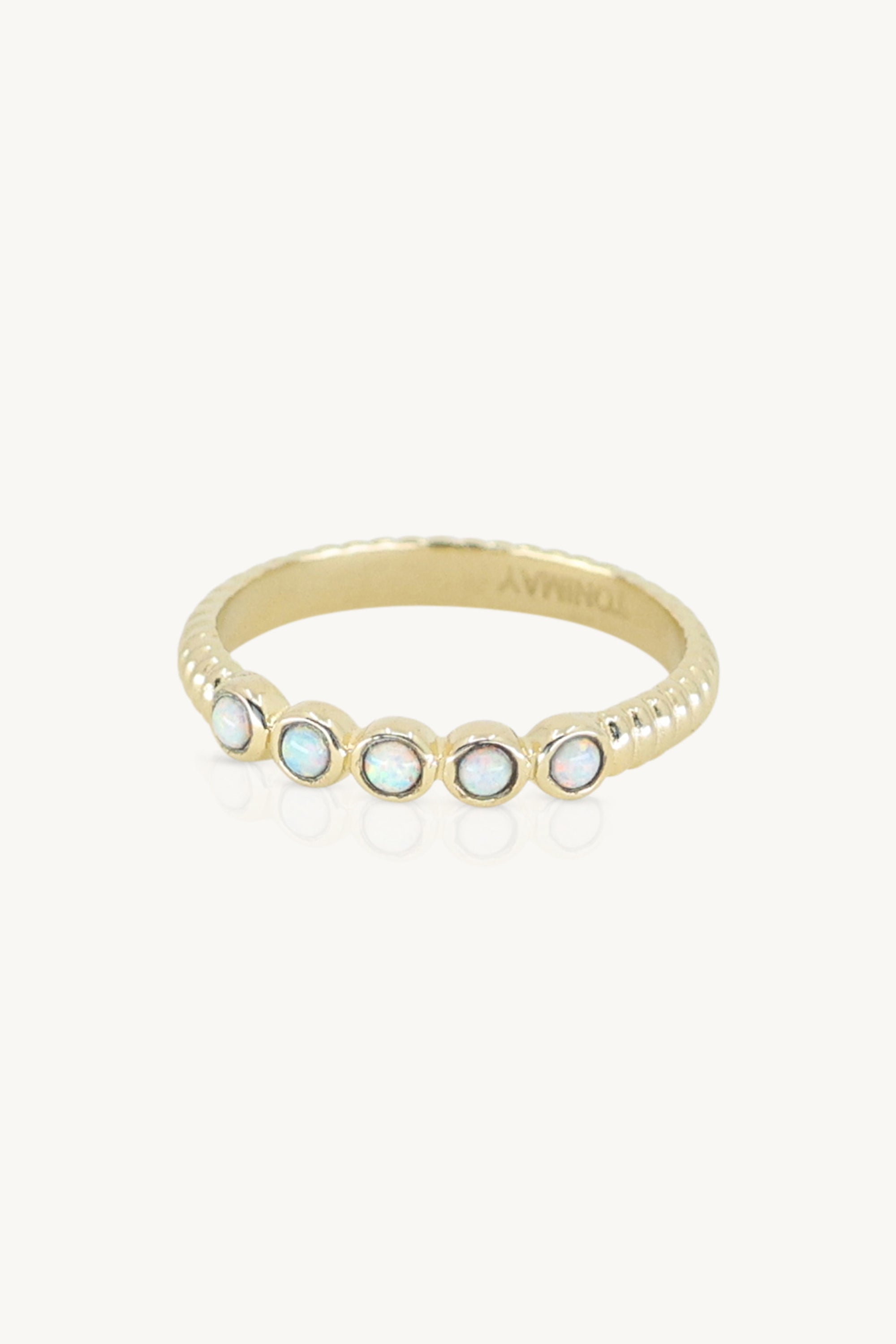 Natural Opal Gold Stackable Rings for Women - Elegant Layered Jewelry for Daily Wear & Special Occasions
