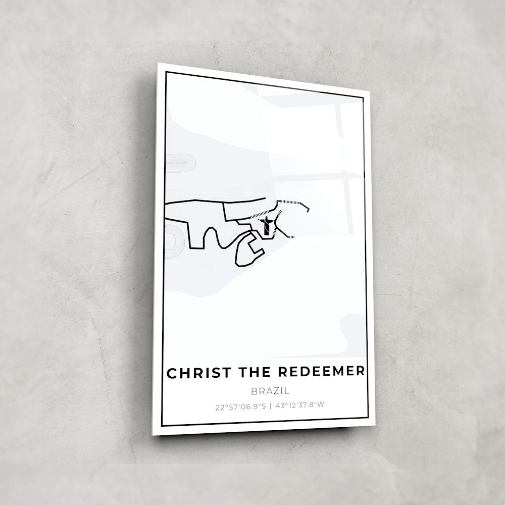 Christ The Redeemer Map Glass Wall Art - Religious Home Decor for Living Room, Bedroom & Office - Perfect Gift for Christian Faith Followers