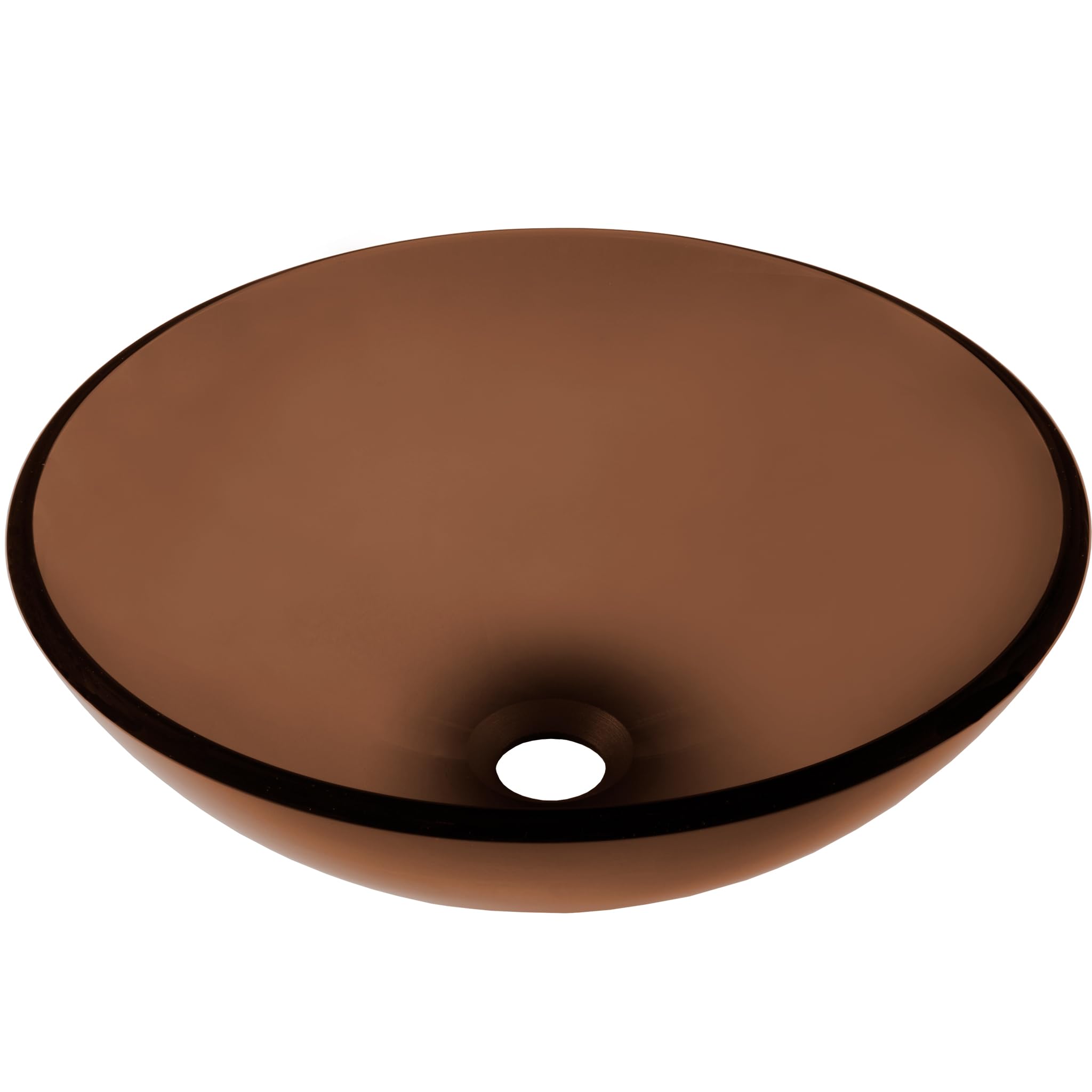 Novatto TY Glass Brown Vessel Bathroom Sink - Modern Above Counter Basin for Bathroom Vanity, Powder Room & Master Bath Decor