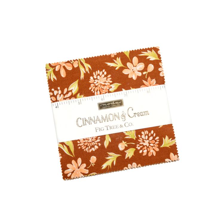 Fig Tree & Co. Fabric Charm Pack - Cinnamon & Cream Quilting Cotton Precut Squares for DIY Quilting, Sewing & Craft Projects | Perfect for Patchwork, Home Decor & Gift Making