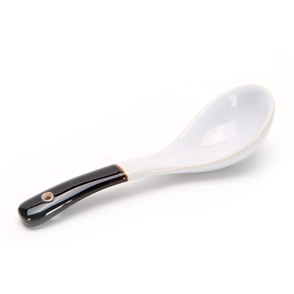 Elegant Ceramic Soup Spoons Set of 10 - 5.5 Inch Porcelain Dinner Spoons for Soup, Dessert & Table Setting (Color B) - Perfect for Restaurants, Home Dining & Gift Giving