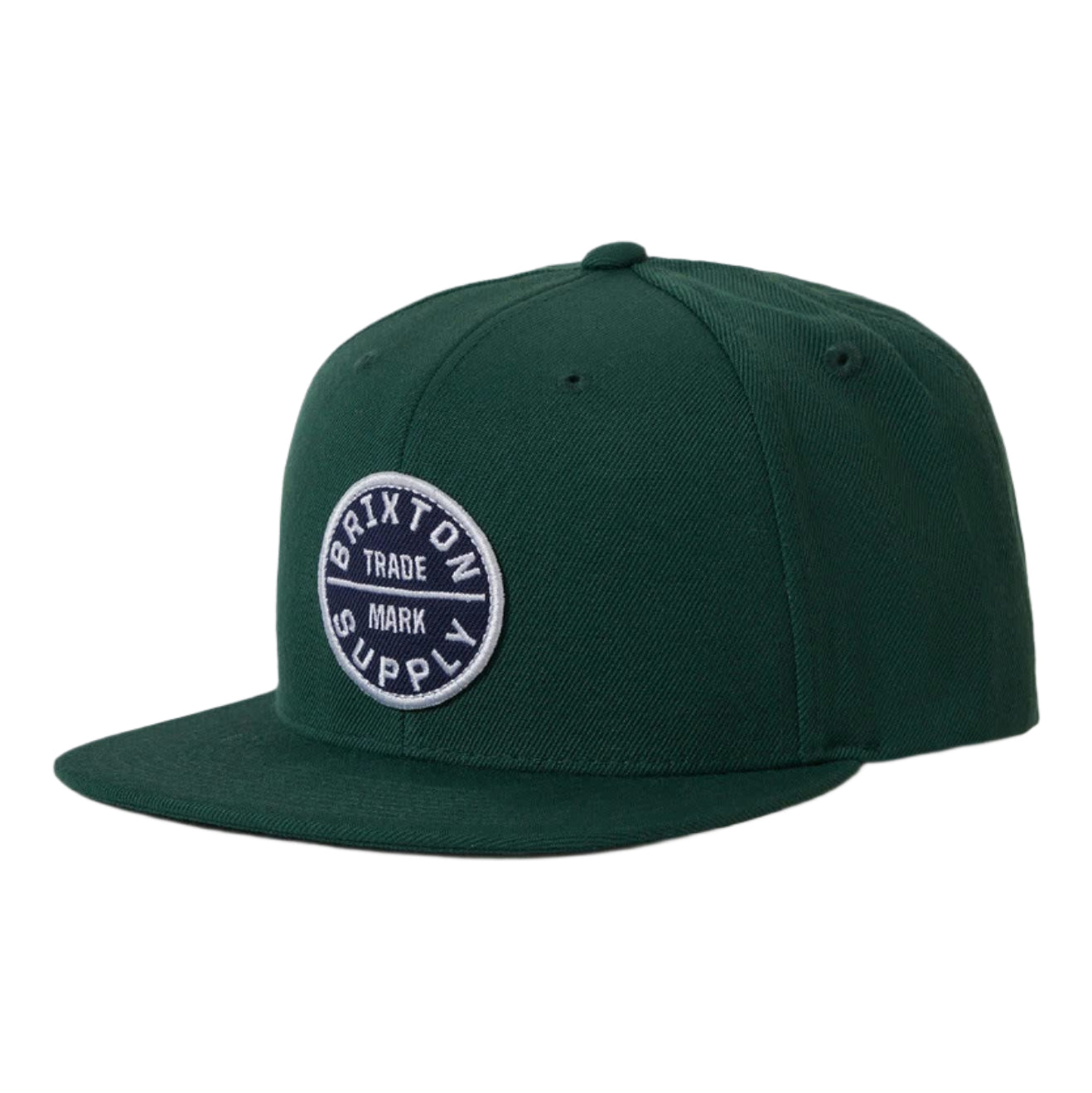 BRIXTON Oath III Snapback Hat for Men - Adjustable Green Baseball Cap with Flat Brim - Perfect for Streetwear, Casual Outfits & Outdoor Activities