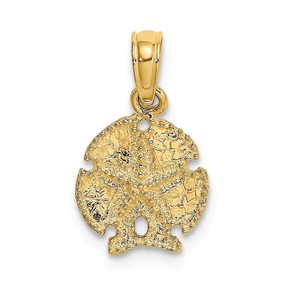 14K Yellow Gold Sand Dollar Charm with Star - Elegant Beach Jewelry for Necklaces & Bracelets - Perfect for Summer Vacations and Coastal Fashion