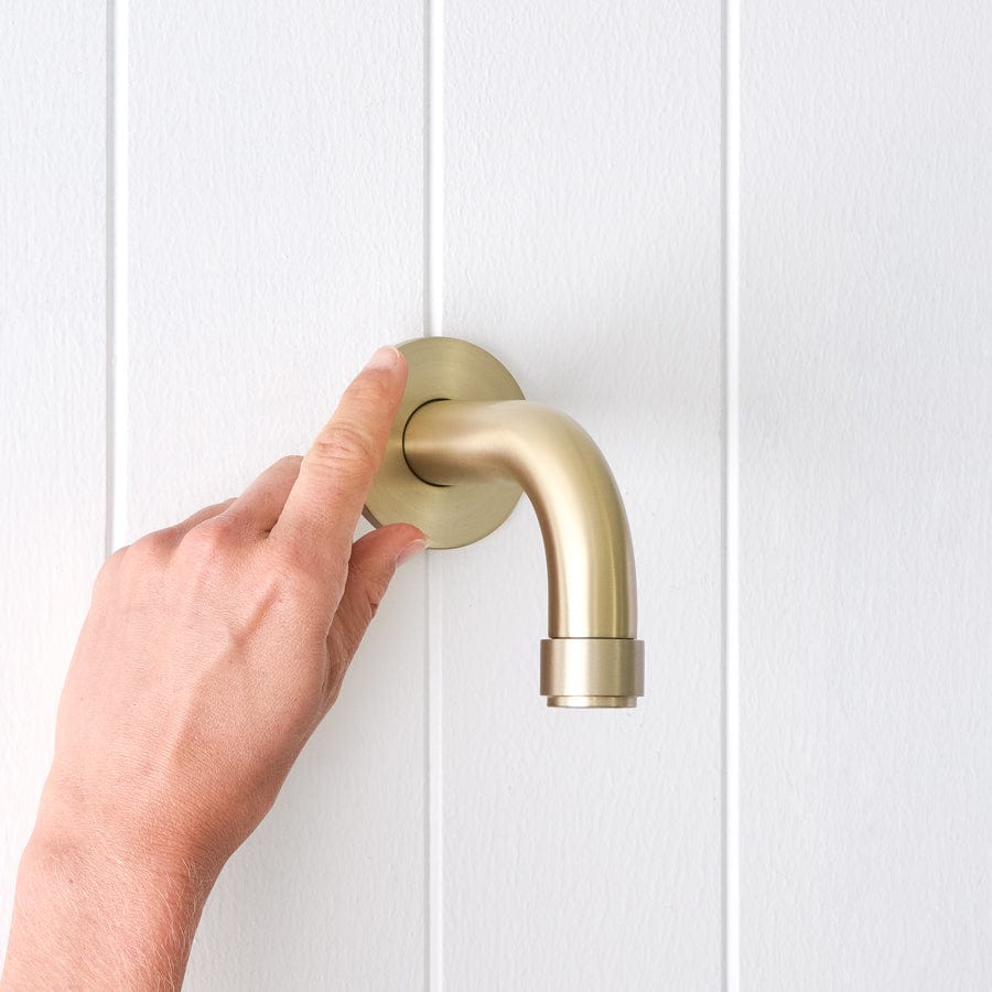 Premium Brushed Nickel Short Wall Spout Faucet - Modern & Durable Bathroom Sink Faucet for Small Spaces, Perfect for Powder Rooms, Laundry Rooms & RVs