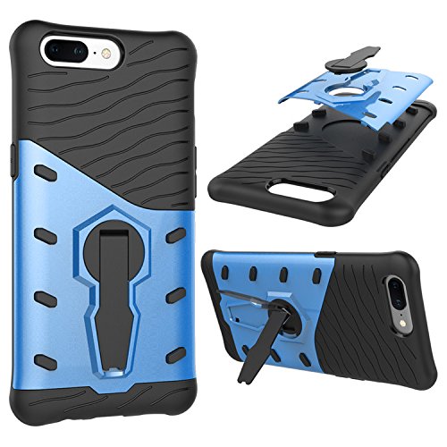 OnePlus 5 Phone Case - [Armor Series] Shockproof Protective Cover with Non-Slip Matte Finish, 360° Rotating Stand & Ring Holder - Blue | Perfect for Work, Travel & Everyday Protection