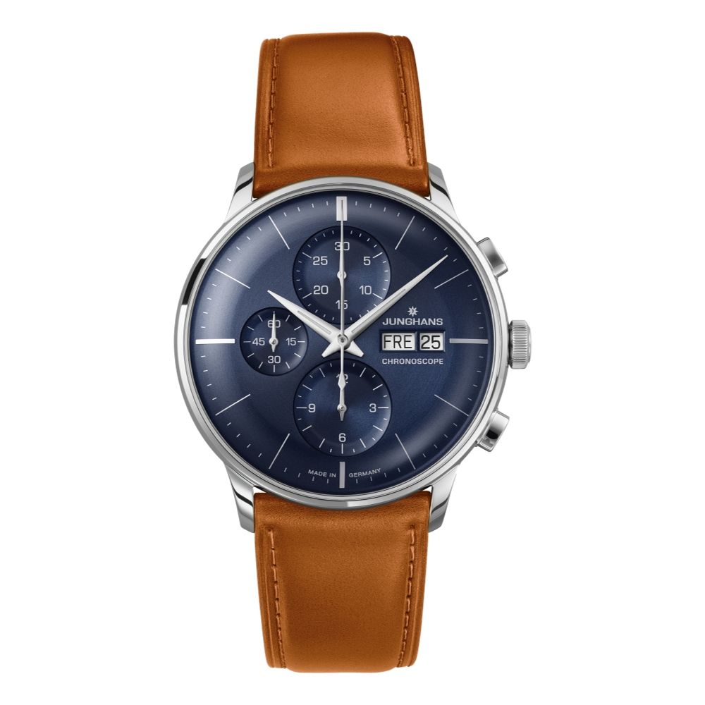 Meister Chronoscope Watch - Sunray Blue Dial Men's Automatic Watch with Date - Perfect for Business, Casual & Formal Occasions