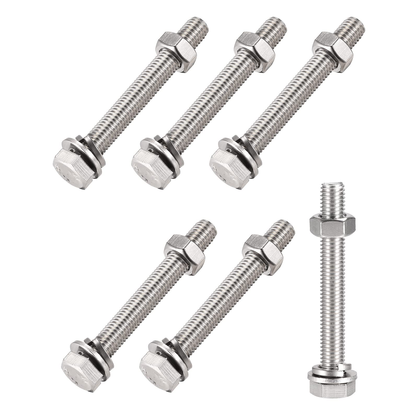 METALLIXITY M10x80mm Hex Screws Bolts Kit - 304 Stainless Steel for Home Appliance Repair