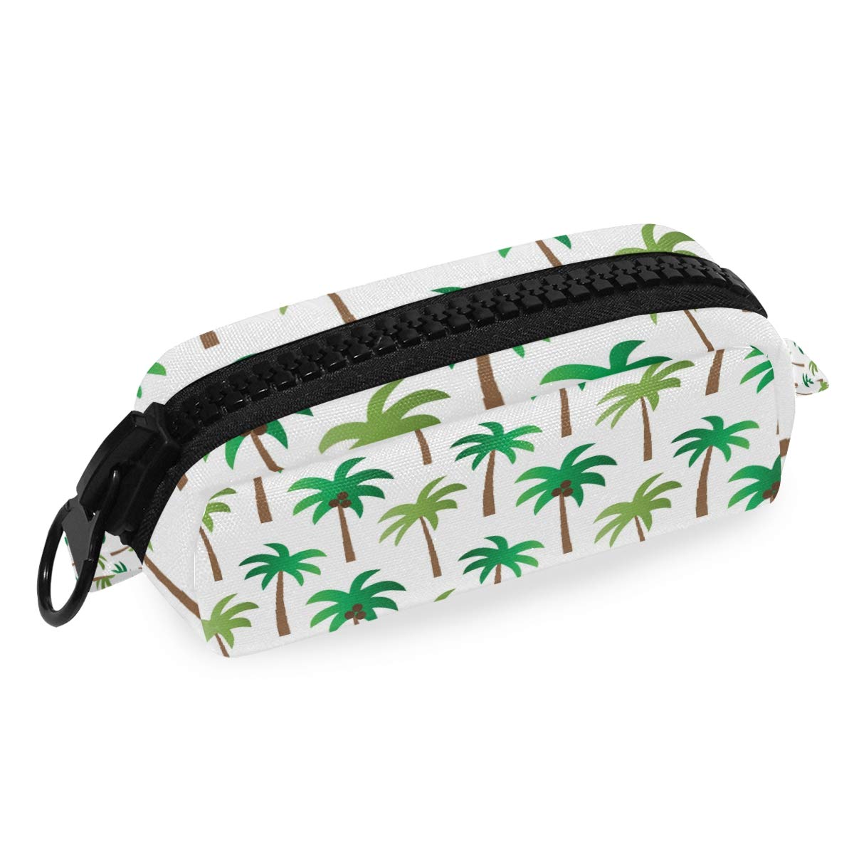 FengJu Large Capacity Pencil Case with Zipper - Cosmetic Makeup Organizer Bag for School, Office & Travel - Perfect for Teens, Students & Professionals (Palm Tree Design) - Ideal for Organizing Pens, Markers, Makeup & Stationery