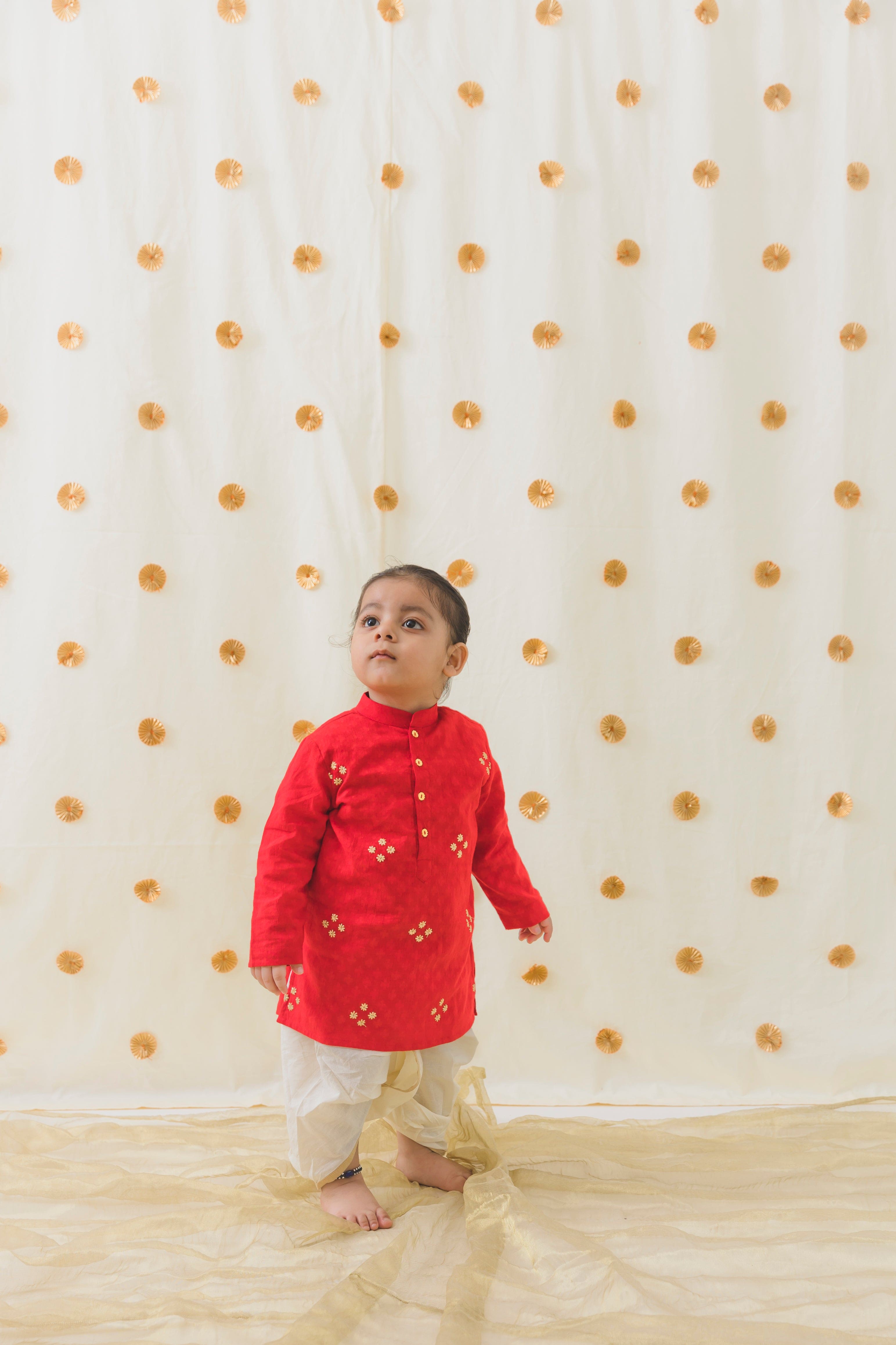 Pre Order: Classic Zari Embroidered Boys Dhoti Kurta Set - Traditional Indian Ethnic Wear for Festivals, Weddings & Special Occasions