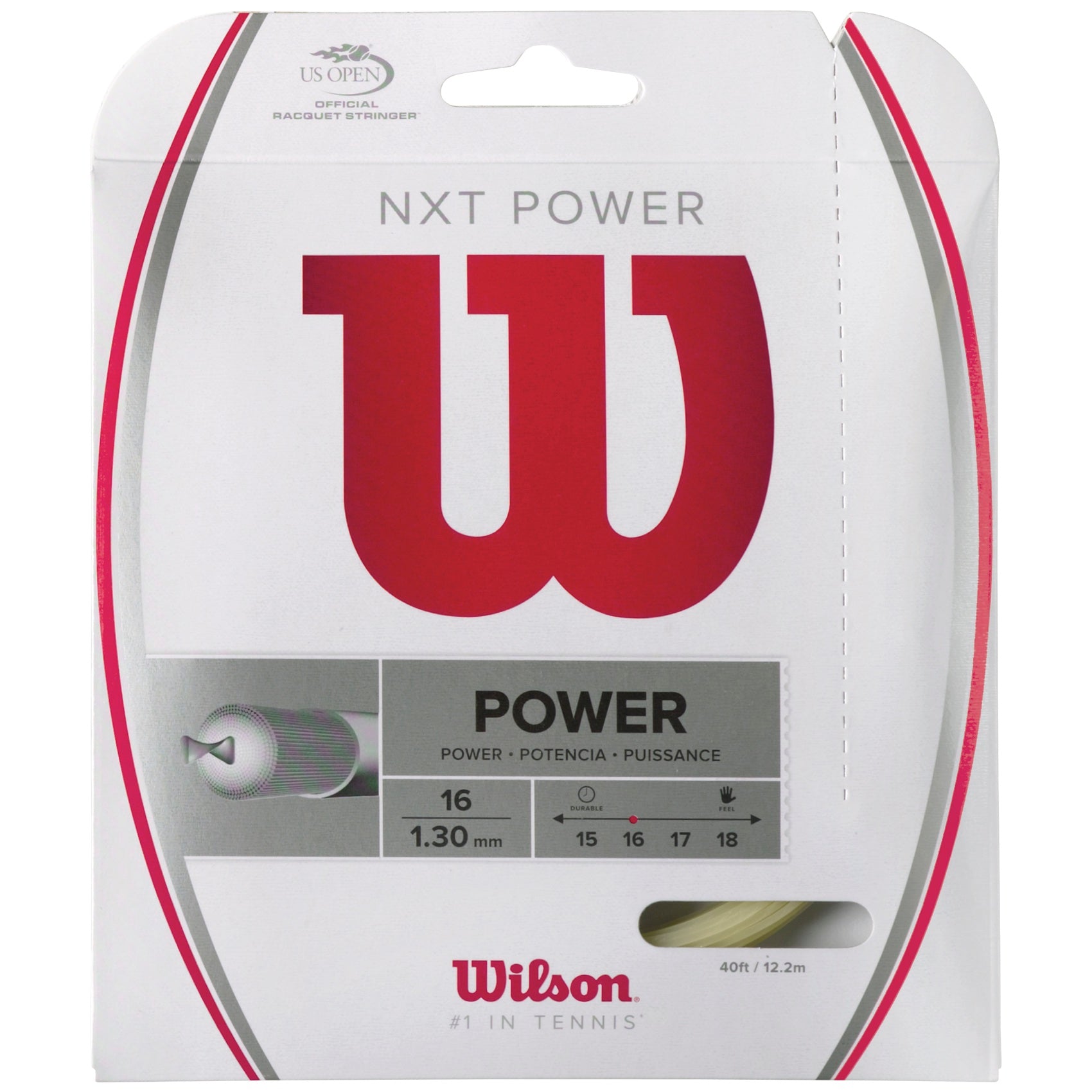 Wilson NXT Power Tennis String - High-Performance Tennis Racket String for Enhanced Control & Durability | Perfect for Competitive Play & Training Sessions