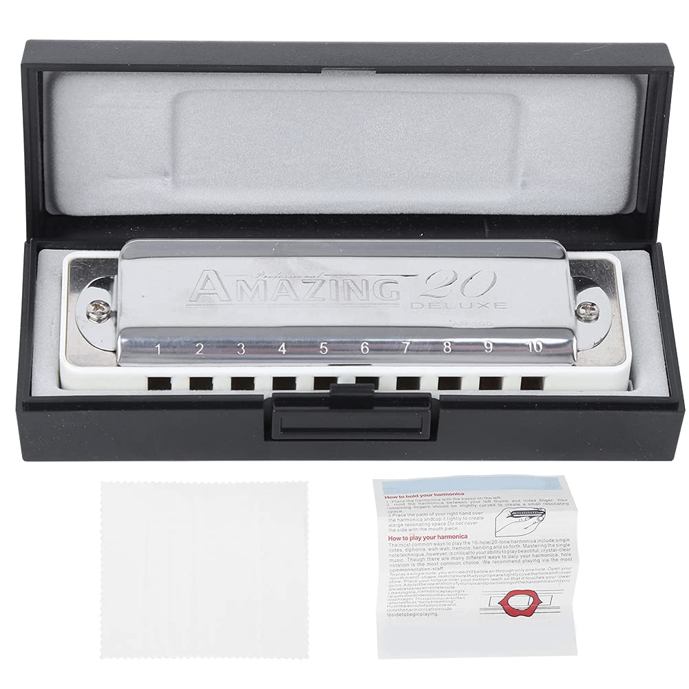Deryang 10 Hole ABS Resin Harmonica for Beginners & Kids - Waterproof, Durable & Easy to Play - Perfect for Music Lessons, Outdoor Camping & Travel