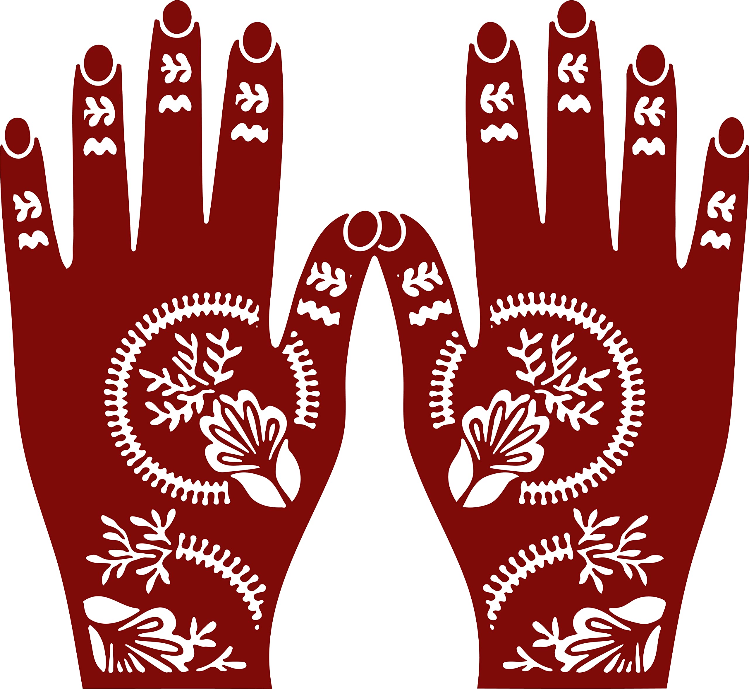 2 Pcs Indian Henna Tattoo Stencil Kit for Hands - Traditional Mehndi Design Set for Women & Girls | Easy Apply Temporary Tattoos | Perfect for Weddings, Festivals & Cultural Celebrations (D-1010)