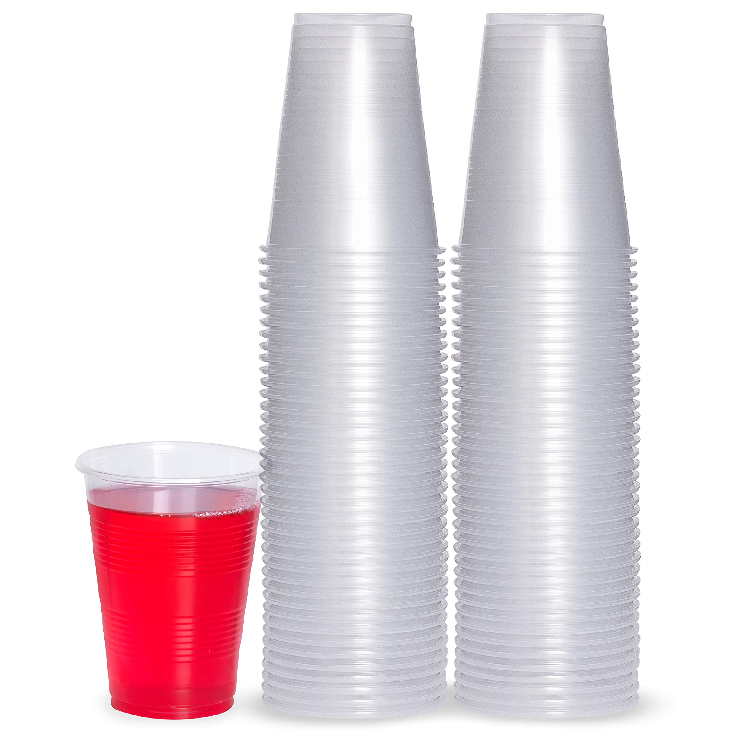 Plasticpro 9 oz Clear Disposable Plastic Cups - 160 Pack | Durable Drinking Cups for Parties, Picnics & Events | BPA-Free Party Supplies