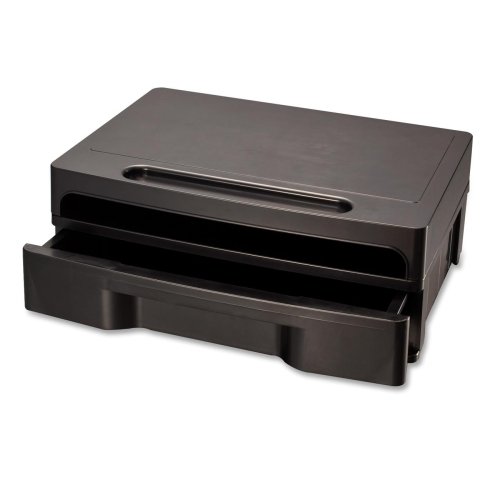 10-Pack Black Monitor Stand with Drawer for Office & Home - 13x10x5