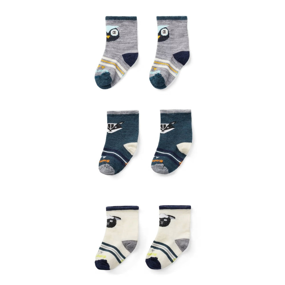 Smartwool Toddler Trio Socks - 3 Pack Merino Wool Socks for Boys & Girls | Warm & Comfortable Winter Socks for Kids | Perfect for Outdoor Play, Hiking & Cold Weather Activities
