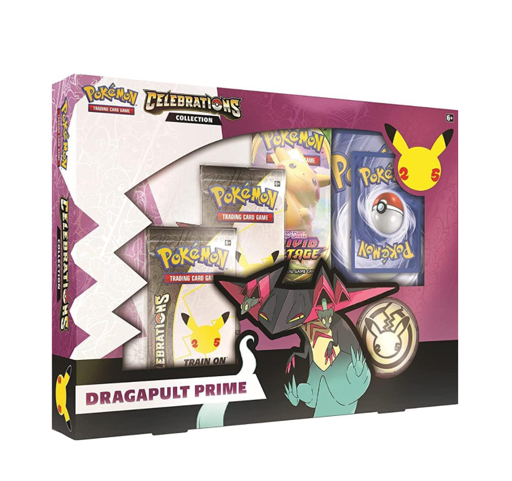 Pokémon Celebrations Dragapult Prime Collection - Rare Trading Card Set for Collectors & Battles | Perfect for TCG Tournaments & Gifts