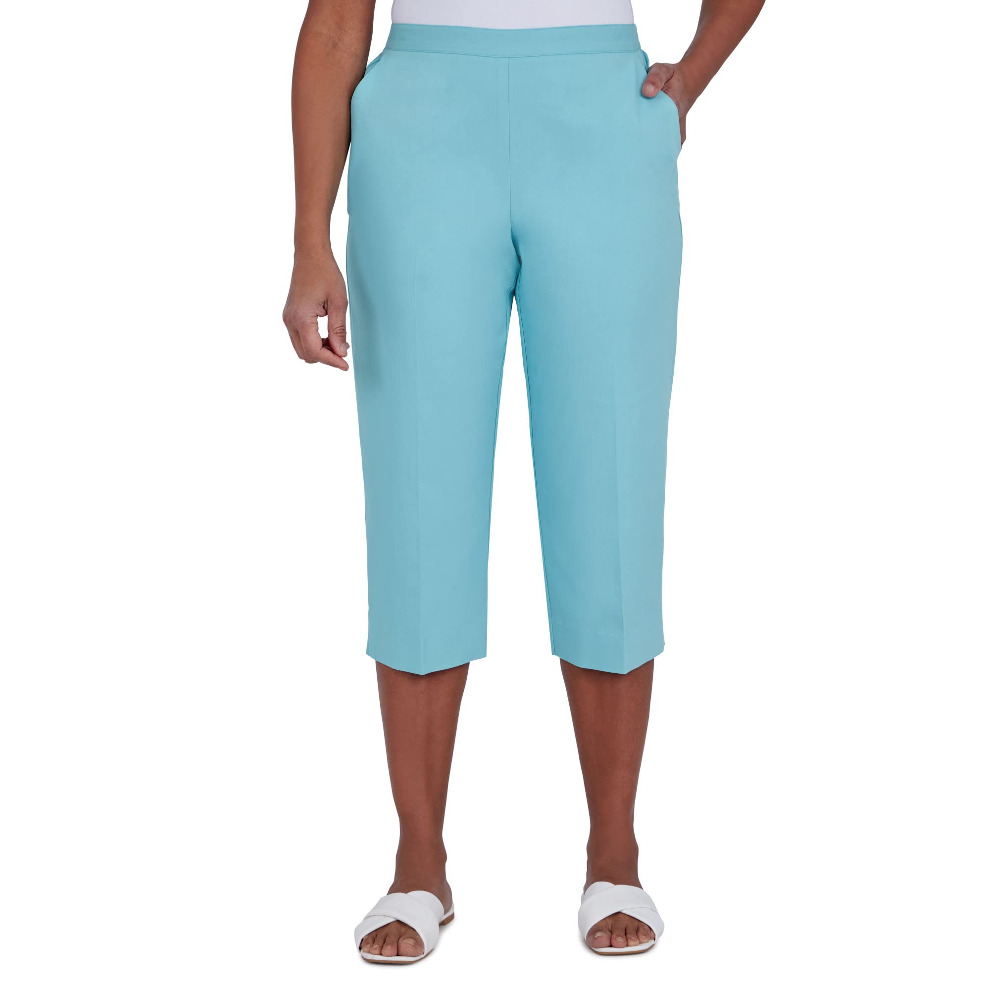 Alfred Dunner Women's Twill Capri Pants - Comfortable Pull-On for Casual Wear