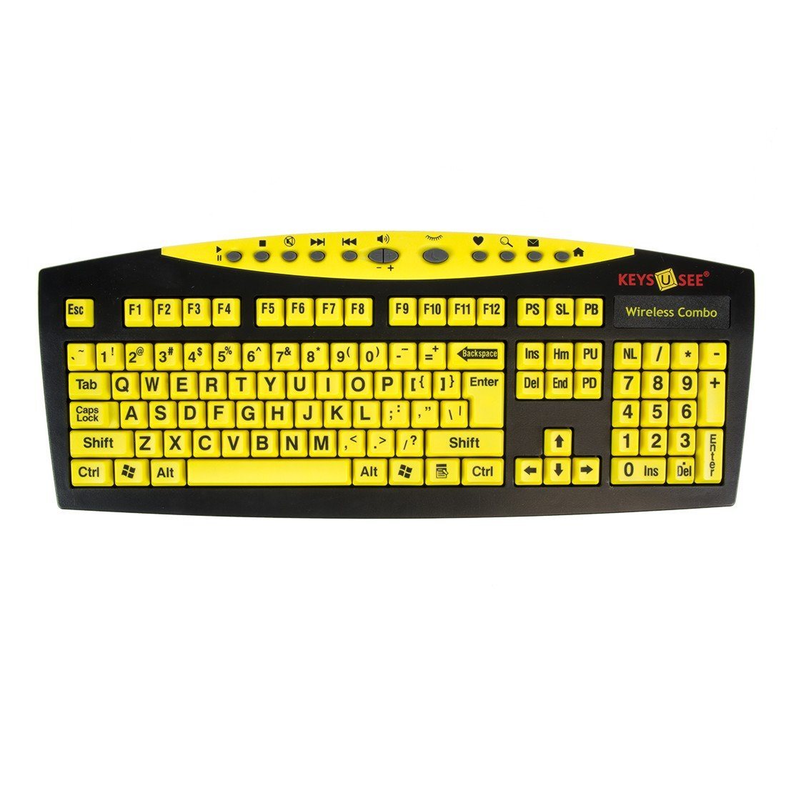 Wireless Keyboard and Mouse Combo - Backlit USB Keys U See for PC, Laptop, Gaming - Ergonomic Design for Office, Home, and Gaming Use