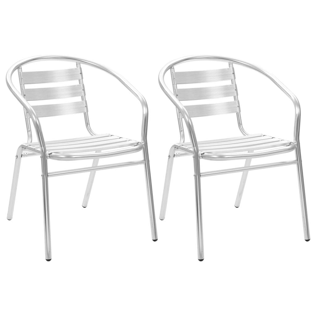 **2 Pack Stackable Aluminum Patio Chairs with Armrests - Outdoor Dining Chairs for Garden, Backyard, Poolside & Patio Use**