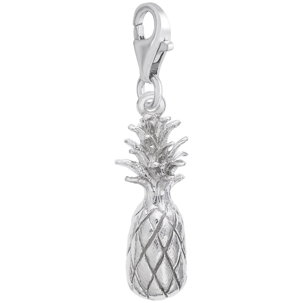 Pineapple Charm Pendant with Lobster Claw Clasp - Dainty Jewelry Charms for Bracelets & Necklaces - Perfect for Beach Vacations, Summer Parties & Tropical Themed Jewelry Making