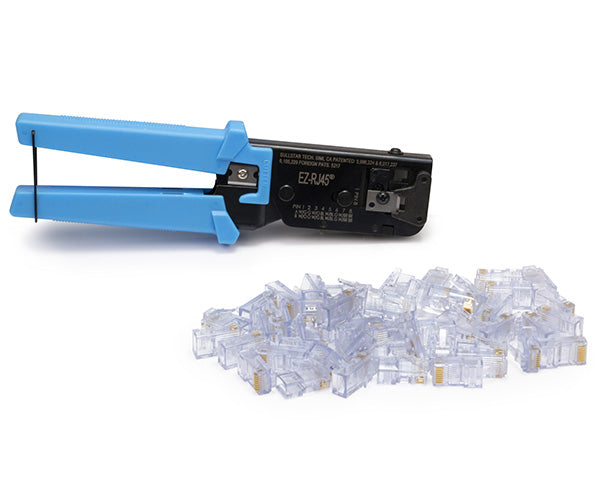 EZ RJ45® Ethernet Cable Connector Kit - 50-Pack Cat6 RJ45 Plugs & Crimping Tool for Fast Network Installation | Home, Office & Data Center Use